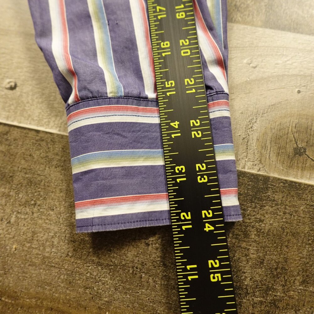 Lacoste Button Down Shirt Men’s Medium EU 40 Multicolor Stripe Vintage French - Picture 10 of 14